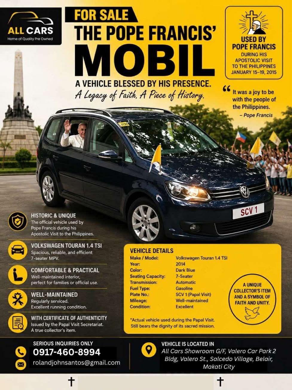 2014 Volkswagen Touran 1.4 TSI, Automatic, Gas